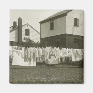 Washing line outside houses magnet