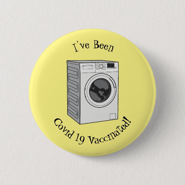 Washing machine cartoon illustration 2 inch round button (Front)