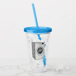 Washing machine cartoon illustration  acrylic tumbler