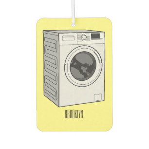 Washing machine cartoon illustration  air freshener