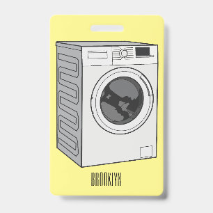 Washing machine cartoon illustration  badge