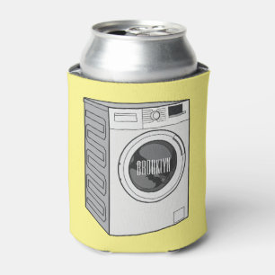 Washing machine cartoon illustration  can cooler