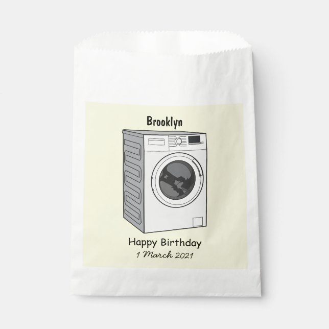 Washing machine cartoon illustration favour bag (Front)