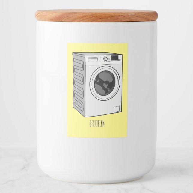 Washing machine cartoon illustration  food label (Front)