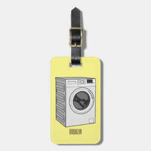 Washing machine cartoon illustration  luggage tag