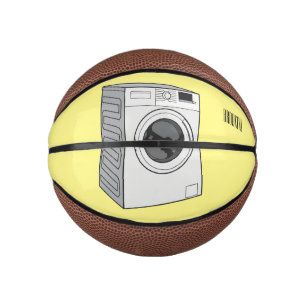 Washing machine cartoon illustration mini basketball