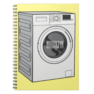 Washing machine cartoon illustration  notebook