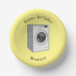 Washing machine cartoon illustration paper plate