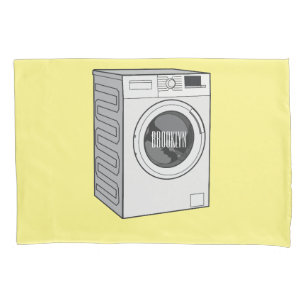 Washing machine cartoon illustration  pillowcase