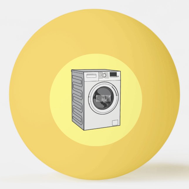 Washing machine cartoon illustration  ping pong ball (Front)