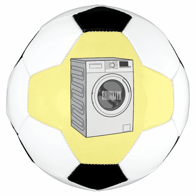Washing machine cartoon illustration  soccer ball (Front)
