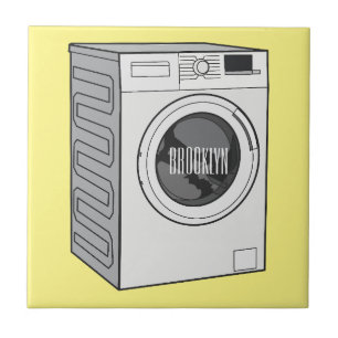 Washing machine cartoon illustration  tile