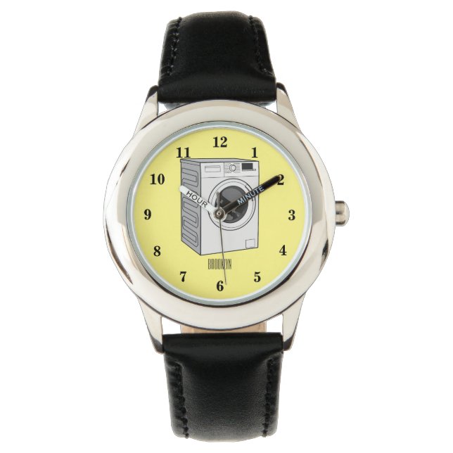 Washing machine cartoon illustration  watch (Front)
