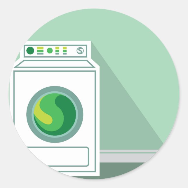 Washing Machine Laundry Room Classic Round Sticker (Front)