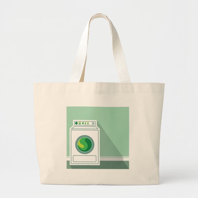 Washing Machine Laundry Room Large Tote Bag (Front)