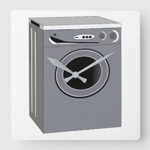 Washing Machine Square Wall Clock