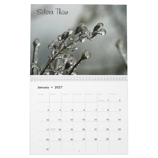 Washing State Calendar (Jan 2027)