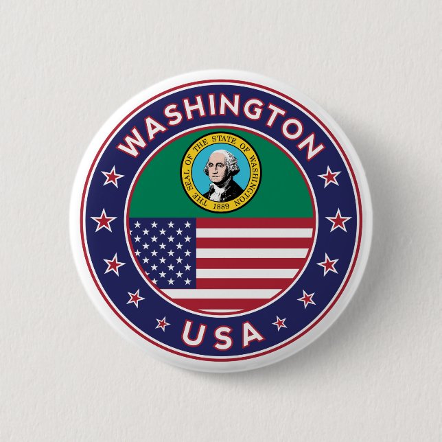 Washington 2 Inch Round Button (Front)