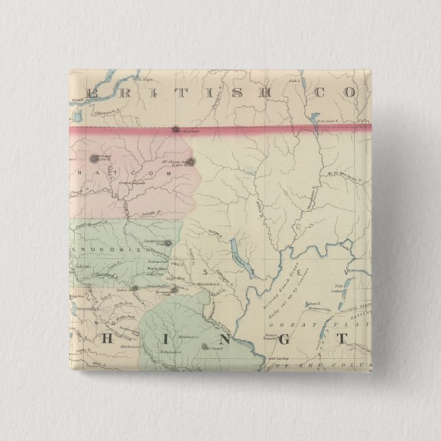 Washington 2 inch square button (Front)