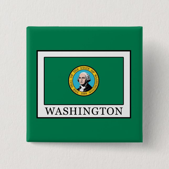 Washington 2 Inch Square Button (Front)