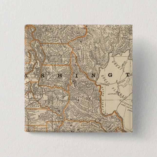 Washington 2 inch square button (Front)