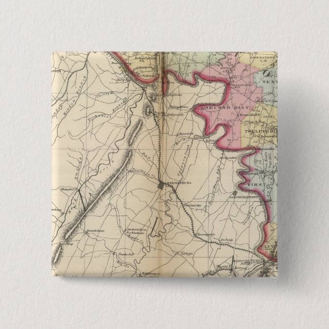 Washington 2 Inch Square Button (Front)