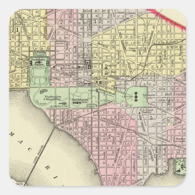 Washington 3 square sticker (Front)