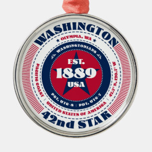 Washington 42nd State Christmas Ornament