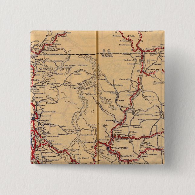 Washington 6 2 inch square button (Front)