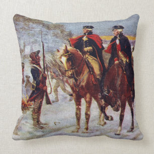 Washington and Lafayette at Valley Forge ~ Throw Pillow