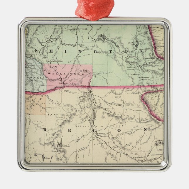 Washington And Oregon Metal Ornament (Front)