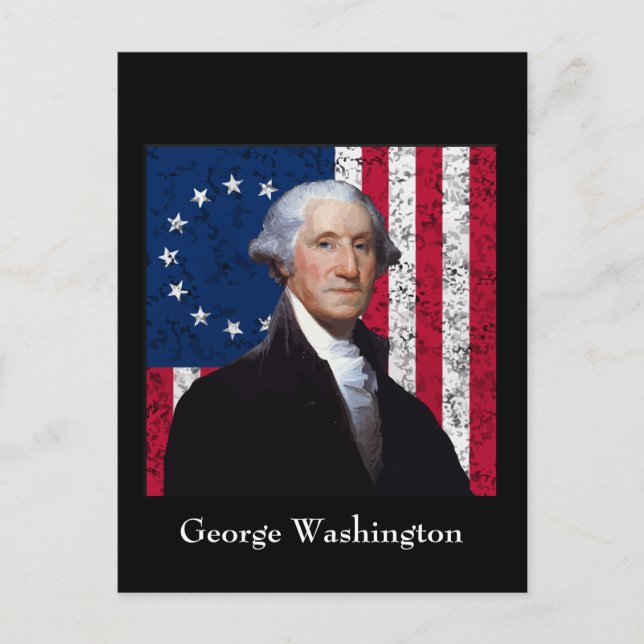 Washington and The American Flag Postcard (Front)