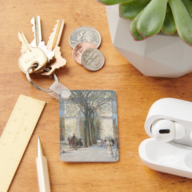 Washington Arch, Spring by Frederick Childe Hassam Keychain (Desk)