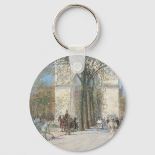 Washington Arch, Spring by Frederick Childe Hassam Keychain