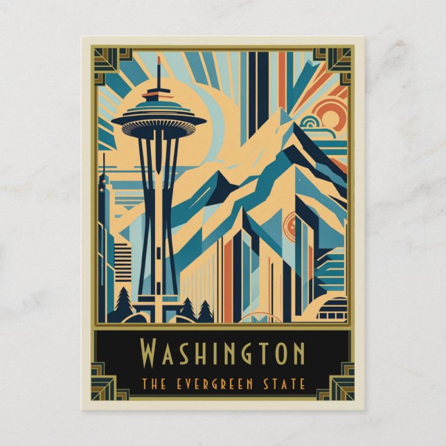 Washington | Art Deco Postcard (Front)