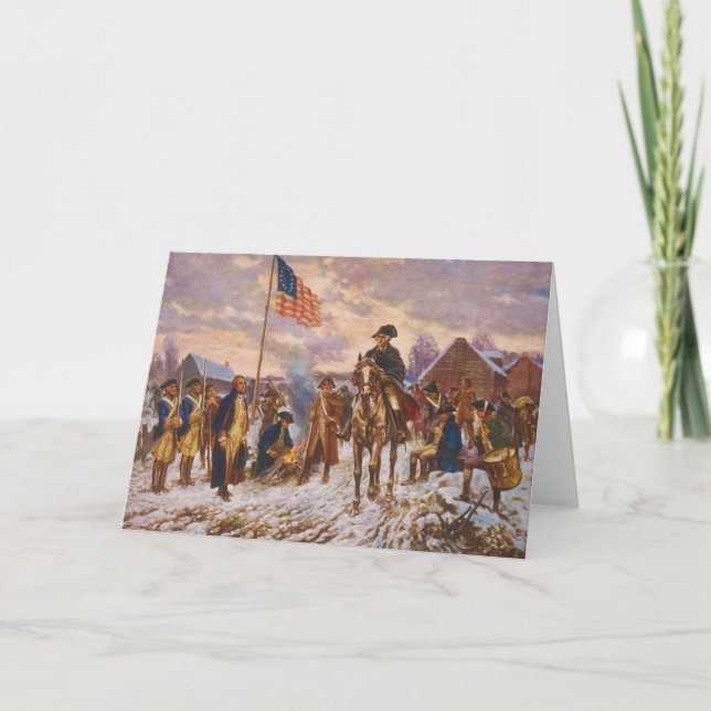 Washington at Valley Forge by Edward P. Moran Card (Front)