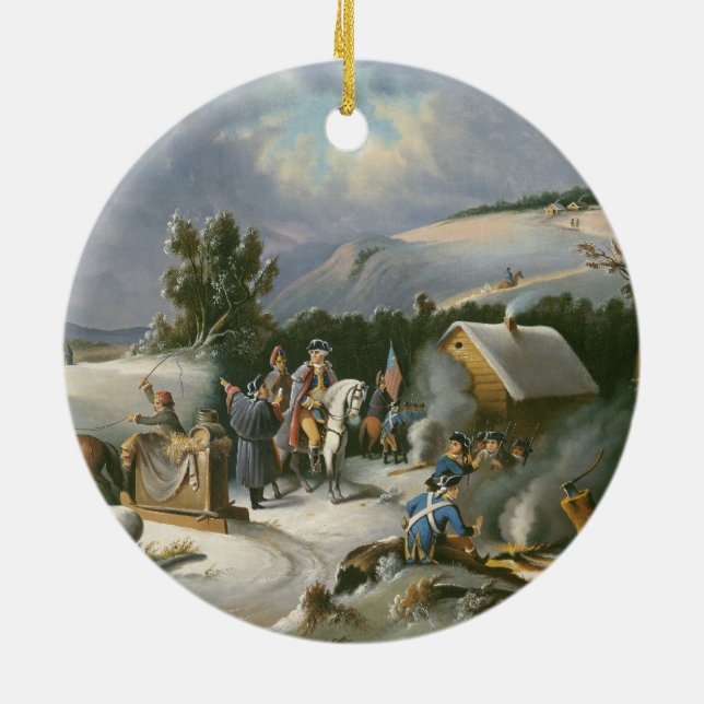 Washington At Valley Forge Ceramic Ornament (Back)