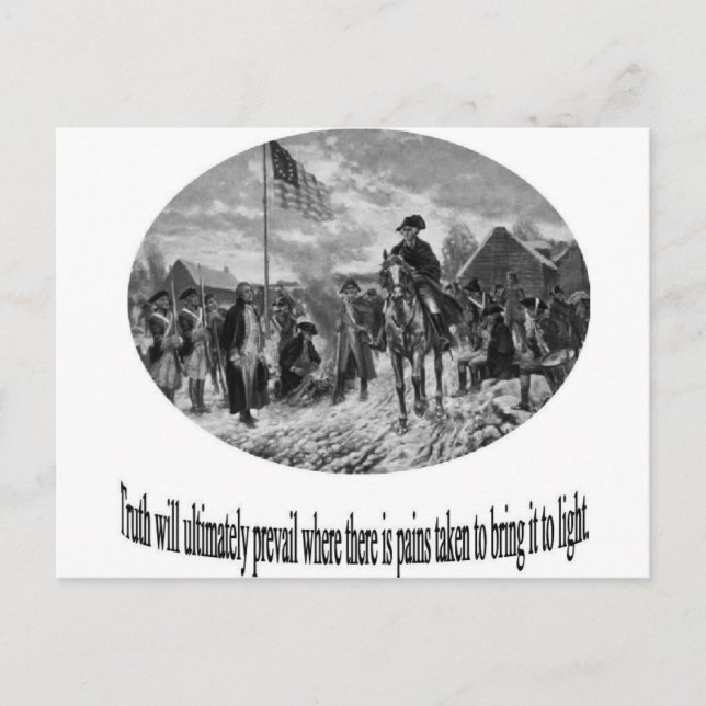 Washington at Valley Forge with Quote Postcard (Front)