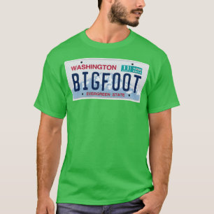 Washington Bigfoot License Plate T-Shirt