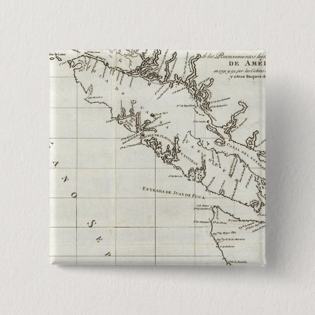 Washington, British Columbia, Vancouver map 2 Inch Square Button (Front)