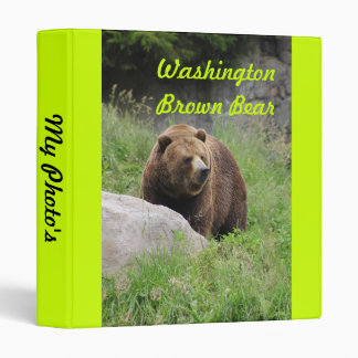 Washington Brown Bear - 3 Ring Binder