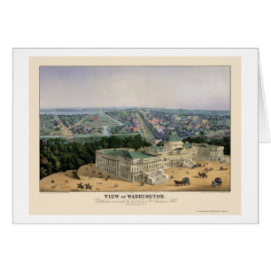 Washington, carte panoramique de C.C - 1852