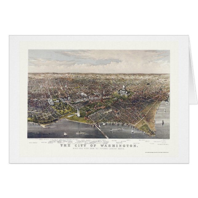 Washington, carte panoramique de C.C - 1880 (Devant horizontal)