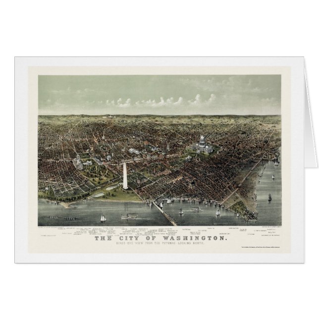Washington, carte panoramique de C.C - 1892 (Devant horizontal)