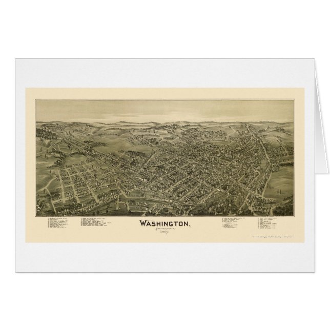 Washington, carte panoramique de PA - 1897 (Devant horizontal)