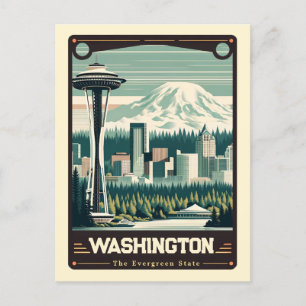 Washington Carte postale Vintage Patriotic Spiri