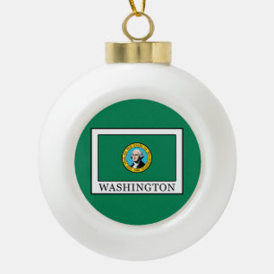 Washington Ceramic Ball Christmas Ornament