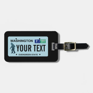Washington Columbia Sasquatch License Plate Luggage Tag