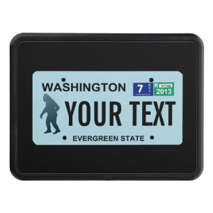 Washington Columbia Sasquatch License Plate Trailer Hitch Cover