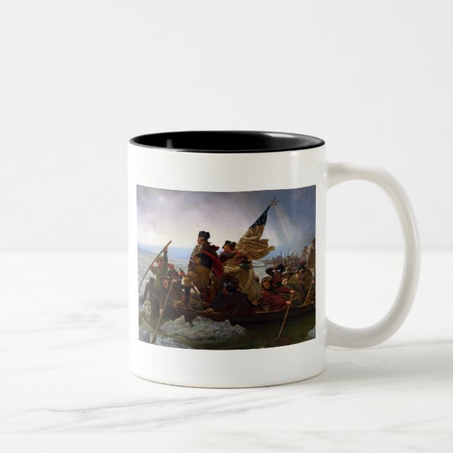 Washington Crossing Delaware Art Two-Tone Coffee Mug (Right)